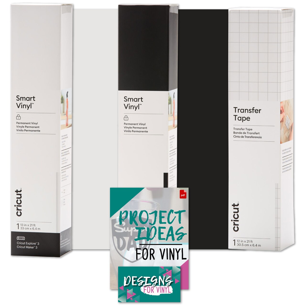 Cricut Bulk Smart Vinyl Permanent 21ft Monochrome Bundle